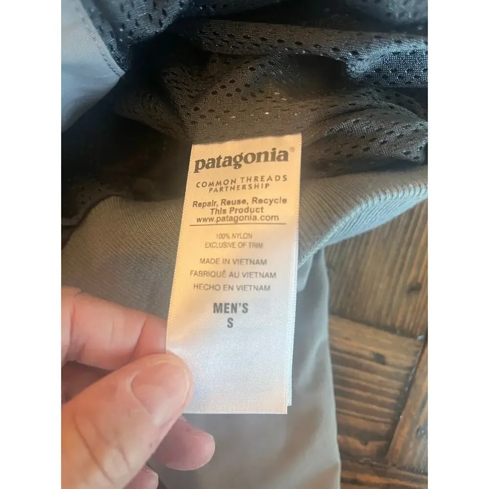 Patagonia Nylon Bomber Jacket Men Small Gray Hiking Lightweight Coat Outdoor